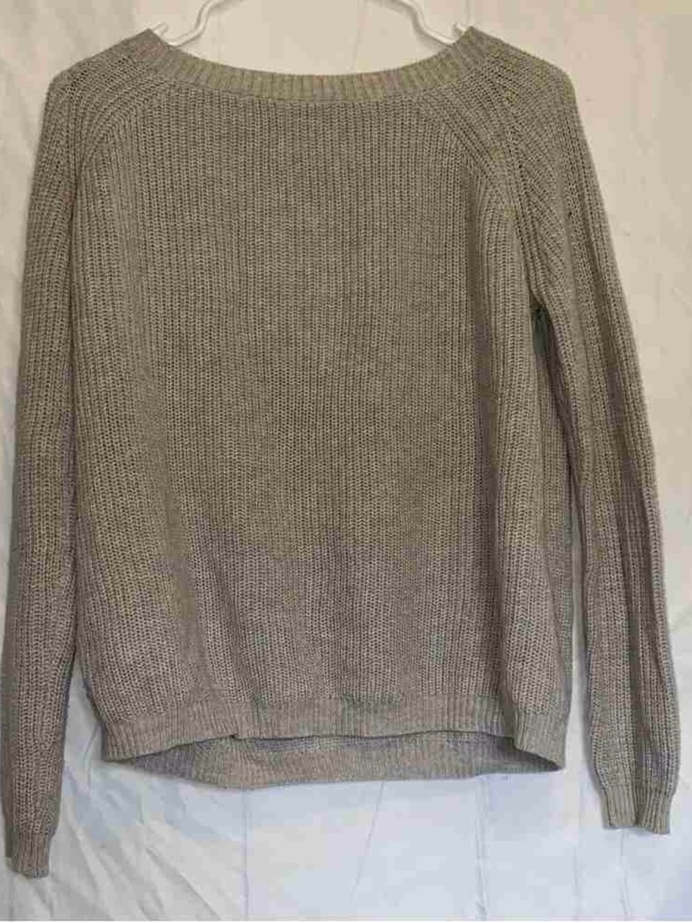 Lulu's Neutral Gray Crewneck Knit Sweater
